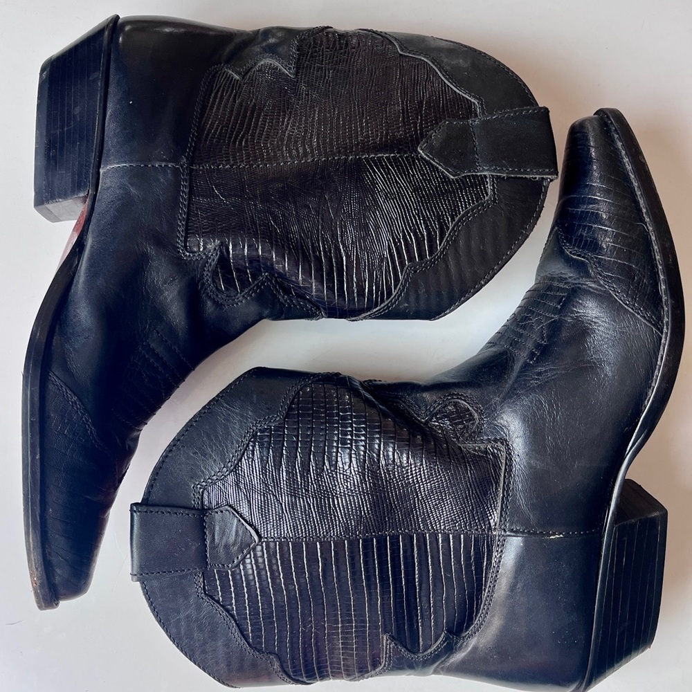 Vintage Black Sabree Cowboy Boots, Size 8 - Picture 8 of 16